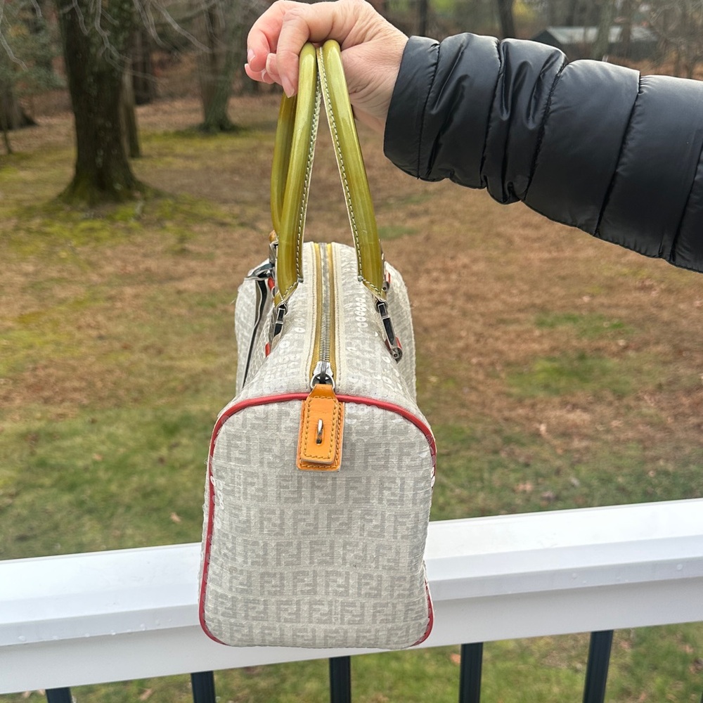 Fendi Sequin-Embellished Zucchino Boston Bag - Picture 7 of 16